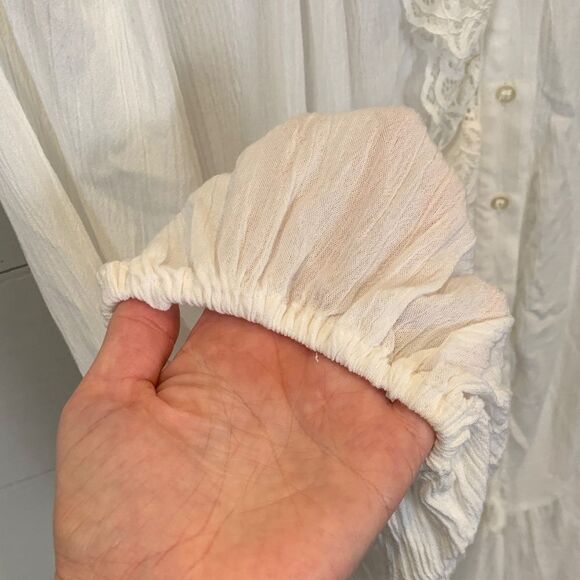 Free People Jeanette tunic while lace blouse tunic NWT size XS - Picture 6 of 11